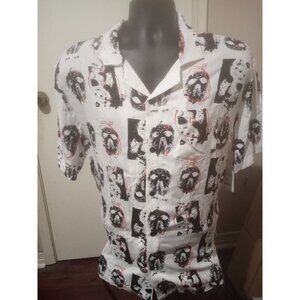 New Friday the 13th Mens Jason Voorhees AOP Button Down Shirt Large L